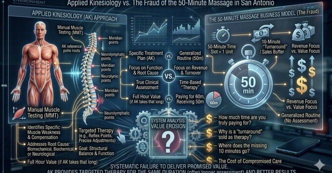 Applied Kinesiology vs. The Fraud of the 50-Minute Massage in San Antonio